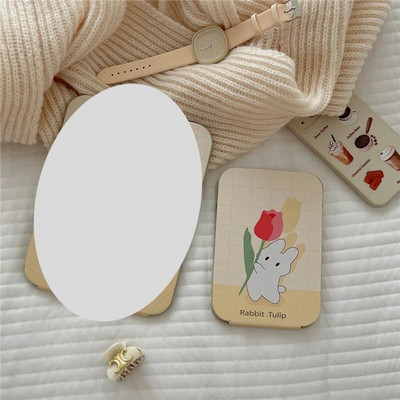 Modes sieviešu spoguļi INS meiteņu multfilma salokāms mazs spogulis grima spogulis studentu kopmītņu galddatora pārnēsājams pārģērbšanās spogulis