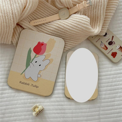 Modes sieviešu spoguļi INS meiteņu multfilma salokāms mazs spogulis grima spogulis studentu kopmītņu galddatora pārnēsājams pārģērbšanās spogulis