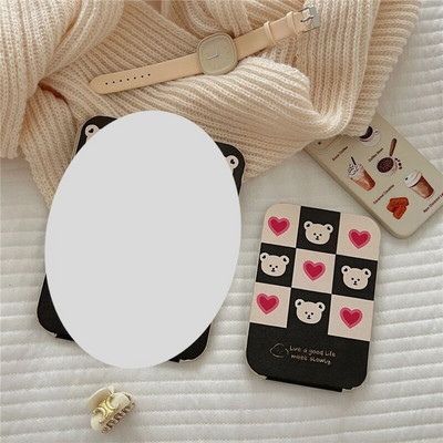 Modes sieviešu spoguļi INS meiteņu multfilma salokāms mazs spogulis grima spogulis studentu kopmītņu galddatora pārnēsājams pārģērbšanās spogulis