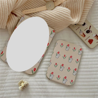 Modes sieviešu spoguļi INS meiteņu multfilma salokāms mazs spogulis grima spogulis studentu kopmītņu galddatora pārnēsājams pārģērbšanās spogulis