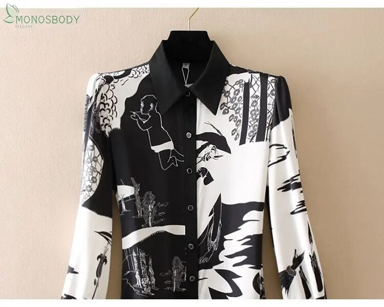 2023. Elegantni bodi od šifona Ženske hlače dugih rukava Bluze i majice za uredske dame Ženska majica s printom u japanskom stilu