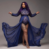 Rekviziti za trudničke fotografije Haljina Rastezljivi bodi od čipke Suknja s prorezom od šifona sa strane za fotografiranje Dodaci za trudnice