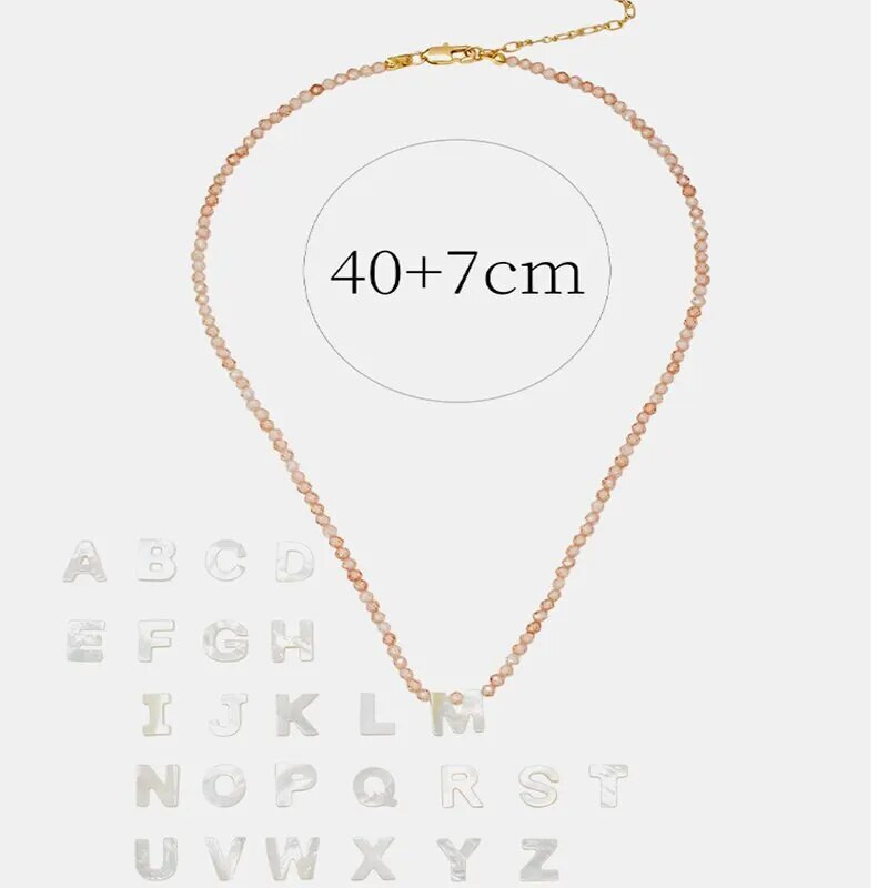 26 angol betűs kagyló nyaklánc természetes egyszerű, elegáns réz cirkon gyöngyök női lányoknak parti strandon Divatos mindennapi viselet