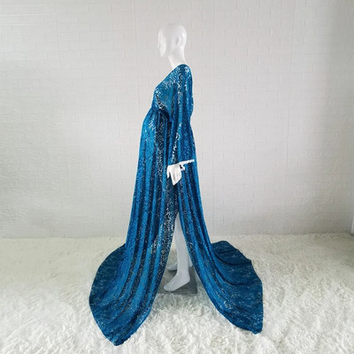 Boemska čipkana fotografija za trudnice Duge haljine Prorez sa strane Fotografija odjeće za trudnice Duga haljina Prozirna