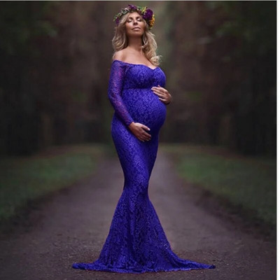 Vállon kívüli kismamaruha fényképezésre alkalmas, hosszú szoknya, terhes nők, karácsonyi ruhák, ruhák, fotózás