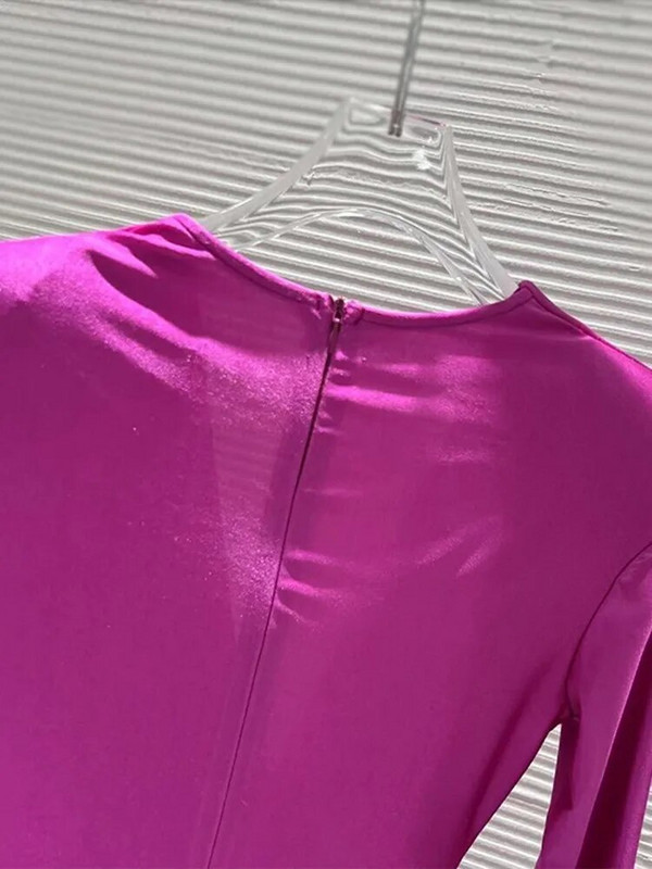 VGH, čvrsti nabori, seksi bodi za žene s V izrezom, dugim rukavima i visokim strukom, uski temperamentni bodi Ženska modna odjeća