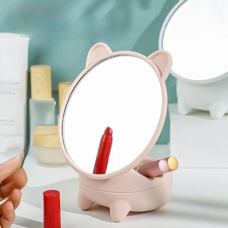 Mini stolno jednostrano ogledalo Slatka kutija za pohranu kozmetike Malo ogledalo koje se može podesiti na rasklapanje Kompaktno toaletno ogledalo Kućanstvo
