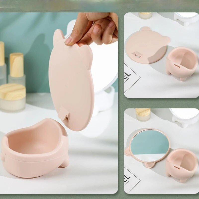 Mini stolno jednostrano ogledalo Slatka kutija za pohranu kozmetike Malo ogledalo koje se može podesiti na rasklapanje Kompaktno toaletno ogledalo Kućanstvo