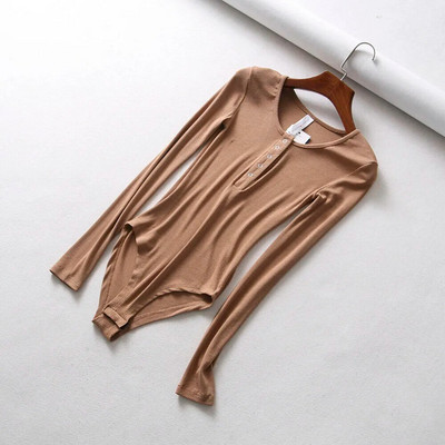 Seksi ženske tanke uske majice dugih rukava sa skrivenim gumbima Ženske hlače Ulična odjeća
