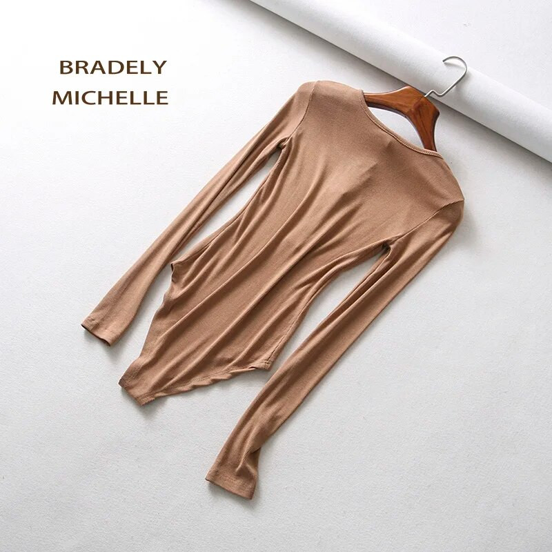 Seksi ženske tanke uske majice dugih rukava sa skrivenim gumbima Ženske hlače Ulična odjeća