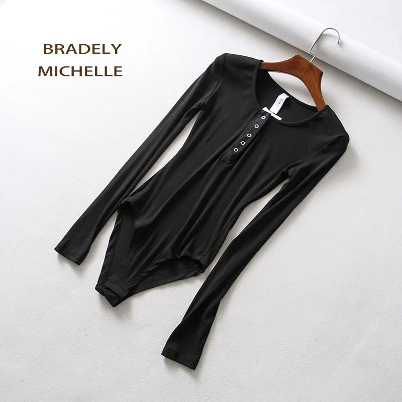 Seksi ženske tanke uske majice dugih rukava sa skrivenim gumbima Ženske hlače Ulična odjeća