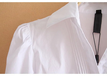Μοδικό κορμάκι 2023 Μακρυμάνικο Γυναικείο Μπλουζάκι Γυναικείο Γυναικείο Γυναικείο Γυναικείο Γυναικείο Στολές Εργασίας Ανοιξιάτικες λευκές μπλούζες και τοπ Λεπτά φθινοπωρινά ρούχα