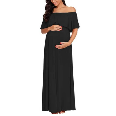 Ruffles Rasedatele Pikk Kleit õlgadest Raseduskleit Maxi Raseduskleit Mama Fotosessioon Rasedad riided