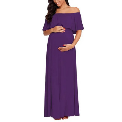 Ruffles Rasedatele Pikk Kleit õlgadest Raseduskleit Maxi Raseduskleit Mama Fotosessioon Rasedad riided