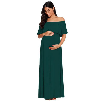 Ruffles Rasedatele Pikk Kleit õlgadest Raseduskleit Maxi Raseduskleit Mama Fotosessioon Rasedad riided