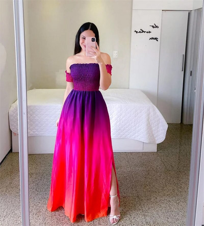 Ljetne trudnice, seksi vjenčanica s otvorenim ramenima, večernja haljina s printom vilica sa strane, modna ležerna odjeća za plažu, 2023.