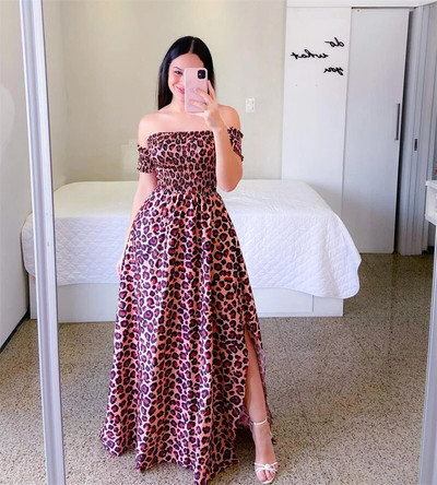 Ljetne trudnice, seksi vjenčanica s otvorenim ramenima, večernja haljina s printom vilica sa strane, modna ležerna odjeća za plažu, 2023.