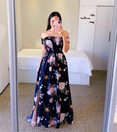 Ljetne trudnice, seksi vjenčanica s otvorenim ramenima, večernja haljina s printom vilica sa strane, modna ležerna odjeća za plažu, 2023.