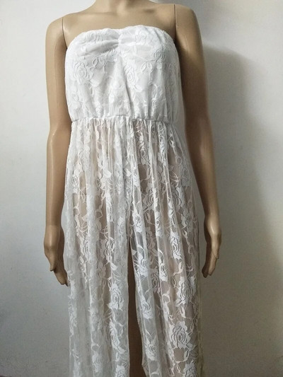 Ženske rekviziti za fotografiranje Seksi trudnička haljina bez rukava bez naramenica Čipkana maksi trudnička haljina za fotografiranje