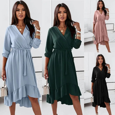 Kismama ruha terhes nőknek Ruhák Alkalmi V-nyakú, hosszú ujjú ruha Elegáns terhességi fotózási ruha Szexi Vestidos