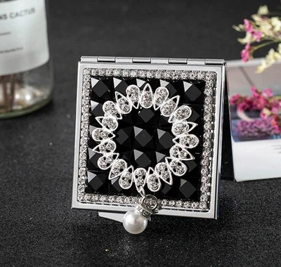 Modno žensko mini džepno kozmetičko ogledalo za šminkanje, dvostrano sklopivo kompaktno ogledalo za uljepšavanje, veleprodajni pokloni za zabave