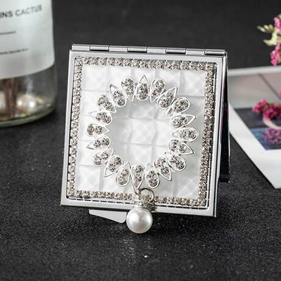 Modno žensko mini džepno kozmetičko ogledalo za šminkanje, dvostrano sklopivo kompaktno ogledalo za uljepšavanje, veleprodajni pokloni za zabave