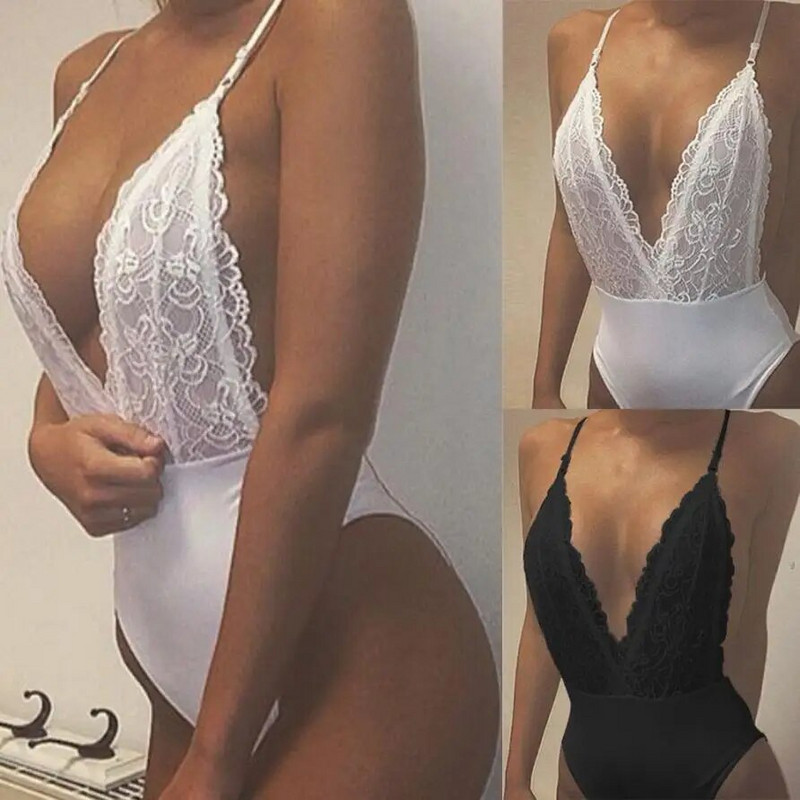 Lanxirui bodi Novi visokokvalitetni seksi čipkasti spoj bez leđa Ženske hlače bez rukava Kombinezoni Bodi Ženski 6. veljače