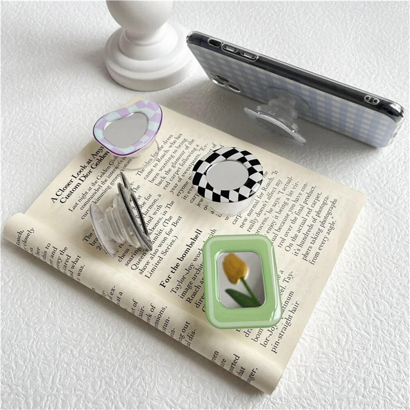 Mini džepno ogledalo s cvijetom tulipana Prijenosna ogledala za šminkanje Rastezljivi kompaktni nosač zračnog jastuka za mobitel Ogledalo Kozmetički alati