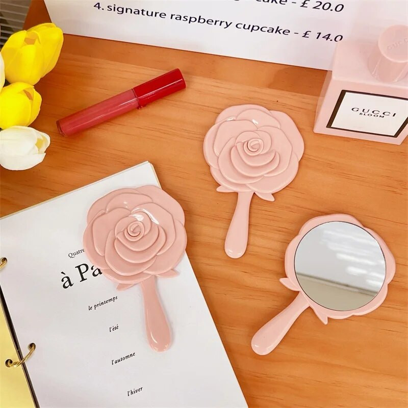 Rankinis kosmetinis veidrodis Vintage Rose makiažo veidrodis rankinis veidrodis kišeninis veidrodinis makiažo veidrodis kosmetinis kompaktiškas veidrodis moterims