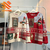 COYOTES karácsonyi pulóver férfi női téli kötött pulóver 2021 új patchwork pulóverek meleg, túlméretezett pulóverek uniszex pulóverek