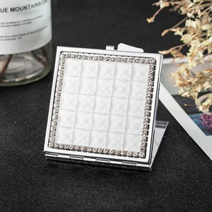 Mini kabatas kosmētikas spogulis, no divām pusēm salokāms kompakts spoguļa grims, 8 krāsu kristāla vairumtirdzniecība ballītes, dāvanas, suvenīri