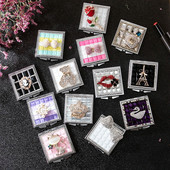 Mini Pocket kozmetikai sminktükör, 2-arcú, összehajtható kompakt tükör smink, virágos szív csípős ajak, nagykereskedelmi party-ajándékok