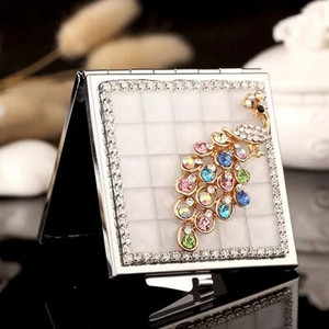 Mini Pocket kozmetikai sminktükör, 2-arcú, összehajtható kompakt tükör smink, virágos szív csípős ajak, nagykereskedelmi party-ajándékok