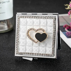 Mini Pocket kozmetikai sminktükör, 2-arcú, összehajtható kompakt tükör smink, virágos szív csípős ajak, nagykereskedelmi party-ajándékok