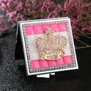 Mini Pocket kozmetikai sminktükör, 2-arcú, összehajtható kompakt tükör smink, virágos szív csípős ajak, nagykereskedelmi party-ajándékok