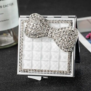 Mini Pocket kozmetikai sminktükör, 2-arcú, összehajtható kompakt tükör smink, virágos szív csípős ajak, nagykereskedelmi party-ajándékok