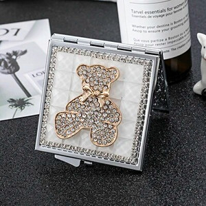 Mini Pocket kozmetikai sminktükör, 2-arcú, összehajtható kompakt tükör smink, virágos szív csípős ajak, nagykereskedelmi party-ajándékok