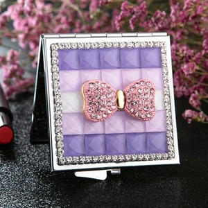 Mini Pocket kozmetikai sminktükör, 2-arcú, összehajtható kompakt tükör smink, virágos szív csípős ajak, nagykereskedelmi party-ajándékok