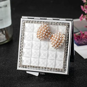 Mini Pocket kozmetikai sminktükör, 2-arcú, összehajtható kompakt tükör smink, virágos szív csípős ajak, nagykereskedelmi party-ajándékok