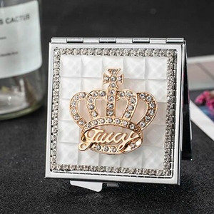 Mini Pocket kozmetikai sminktükör, 2-arcú, összehajtható kompakt tükör smink, virágos szív csípős ajak, nagykereskedelmi party-ajándékok