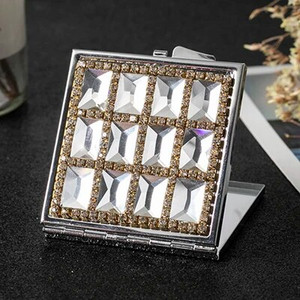 Mini Pocket kozmetikai sminktükör, 2-arcú, összehajtható kompakt tükör smink, virágos szív csípős ajak, nagykereskedelmi party-ajándékok