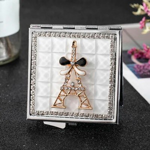 Mini Pocket kozmetikai sminktükör, 2-arcú, összehajtható kompakt tükör smink, virágos szív csípős ajak, nagykereskedelmi party-ajándékok