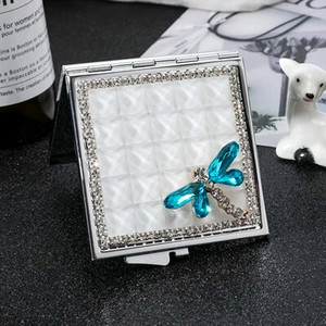 Mini Pocket kozmetikai sminktükör, 2-arcú, összehajtható kompakt tükör smink, virágos szív csípős ajak, nagykereskedelmi party-ajándékok