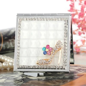 Mini Pocket kozmetikai sminktükör, 2-arcú, összehajtható kompakt tükör smink, virágos szív csípős ajak, nagykereskedelmi party-ajándékok