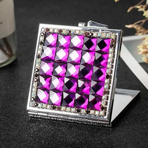 Mini Pocket kozmetikai sminktükör, 2-arcú, összehajtható kompakt tükör smink, virágos szív csípős ajak, nagykereskedelmi party-ajándékok