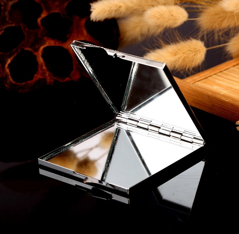 Mini Pocket kozmetikai sminktükör, 2-arcú, összehajtható kompakt tükör smink, virágos szív csípős ajak, nagykereskedelmi party-ajándékok