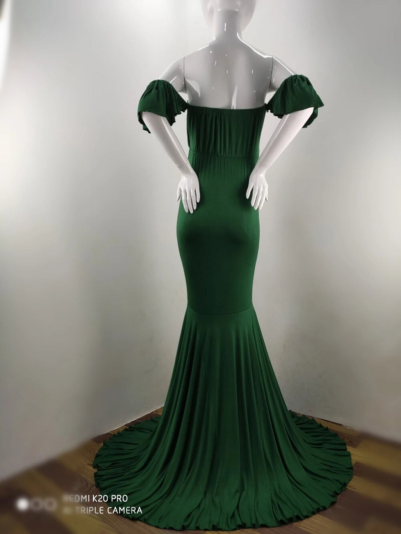 Sirena Pamučne haljine za trudnice Fotografiranje Trudnice Seksi trudnice bez ramena Rekviziti za fotografije Odjeća za tuširanje djeteta