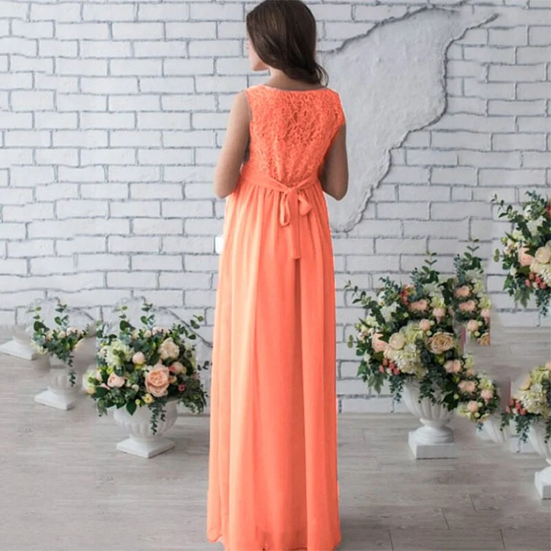 Grūtniecēm Mežģīņu šifona kāzu kleita Grūtniecība Crew Kakla kleitas Bez piedurknēm Grūtnieču fotosesija Fotografēšana Rekvizīti Apģērbi