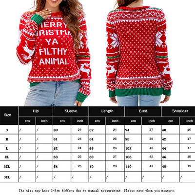 Ziemassvētki sieviešu trikotāžas džemperis brīvi pieguļošs sniegavīrs džemperi ar garām piedurknēm ikdienas džemperi Jaungada ikdienas apģērbs sieviešu apģērbs