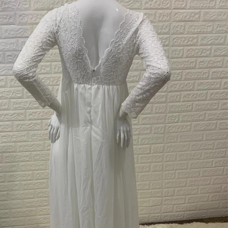 Grūtnieču kleita grūtniecēm ar garām piedurknēm mežģīņu savārstījums grūtniecei Seksīga kleita ar vaļīgu asti grūtniecei